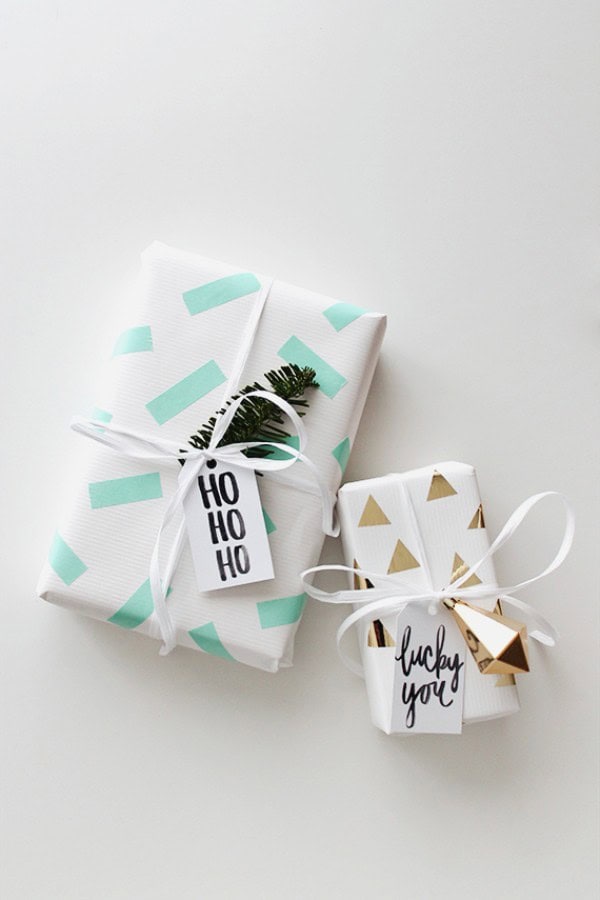 DIY WASHI TAPE GIFT WRAPPING