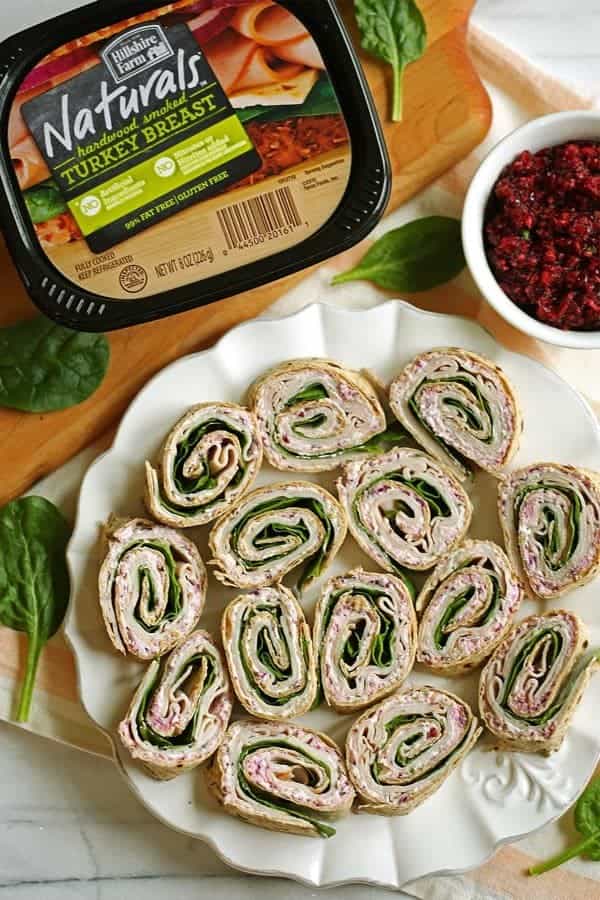 Turkey Pinwheels with Cranberry Spread