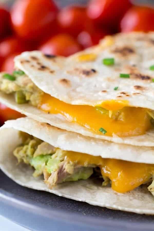 HEALTHY TUNA MELT QUESADILLAS