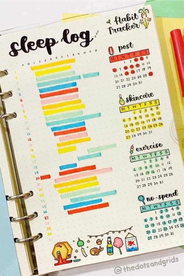 Colorful Habit Tracking Spread