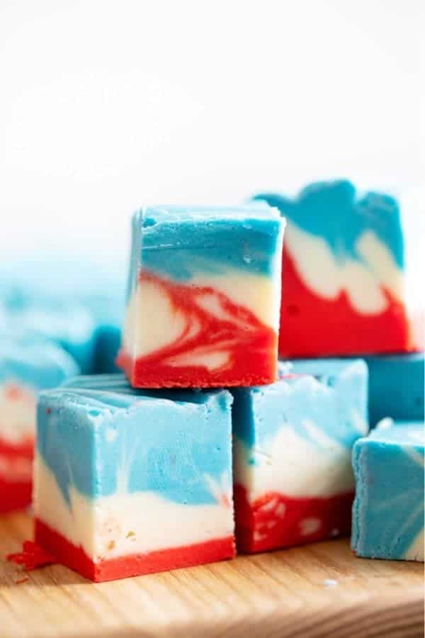 4th of July White Chocolate Fudge