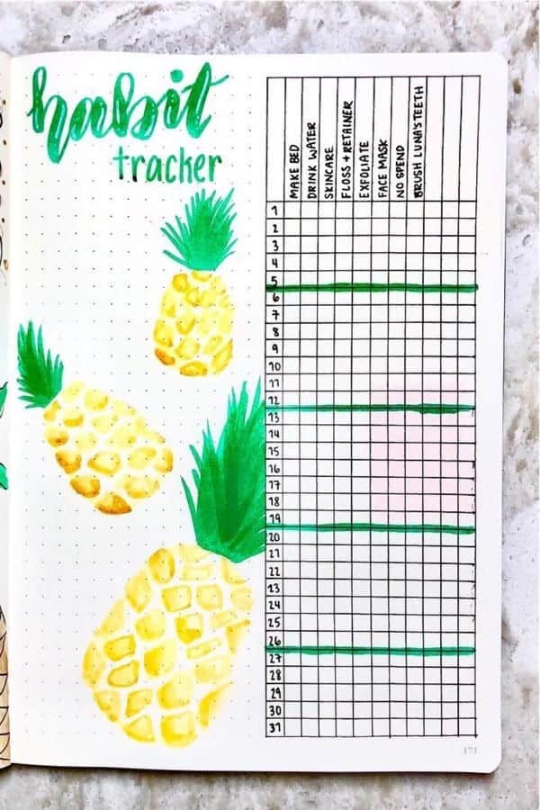 Vertical Pineapple Habit Tracker