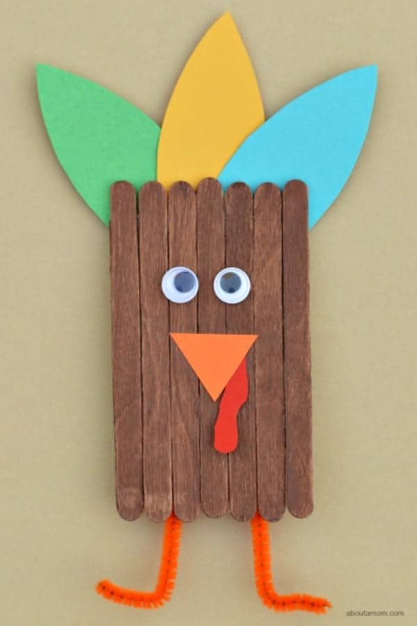 Popsicle Stick Turkey Craft