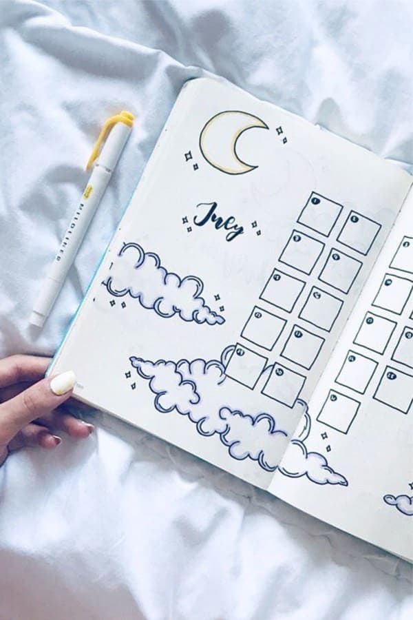 Dreamy July Bujo Spread