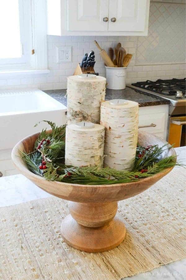 BIRCH LOG CANDLE HOLDER