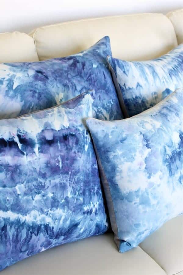 DIY Ice Dye Pillow Tutorial