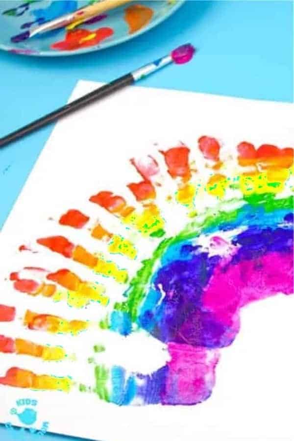 Gorgeous Handprint Rainbow Painting