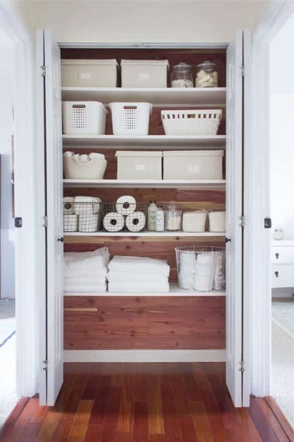 Cedar Linen Closet Storage