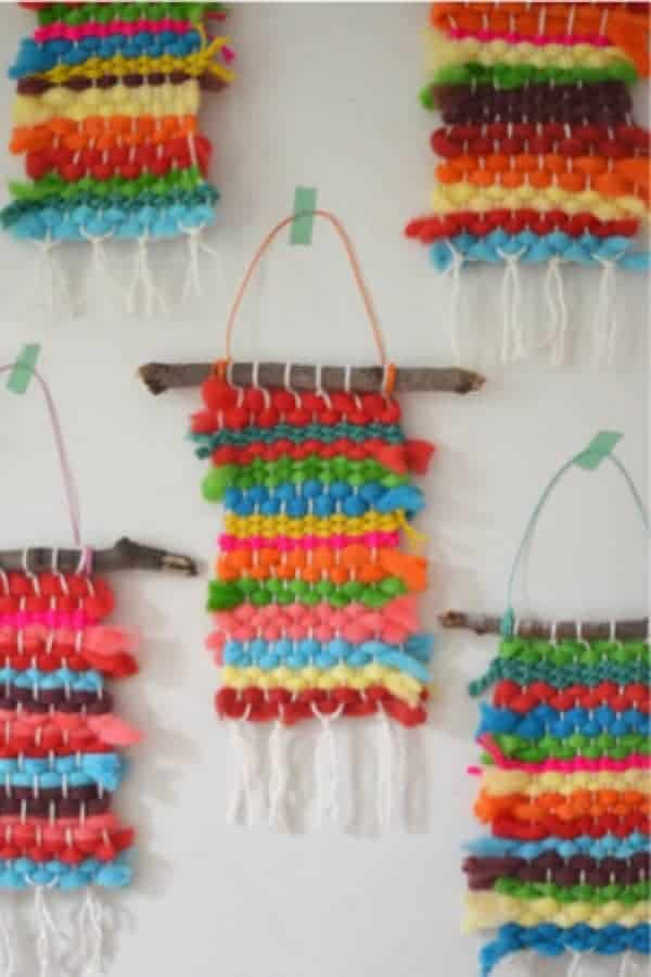 Rainbow Weavings with Koolaid Dyed Yarn