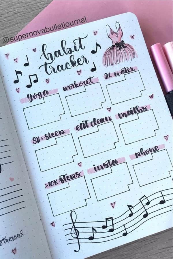 Pink Themed Bujo Tracker