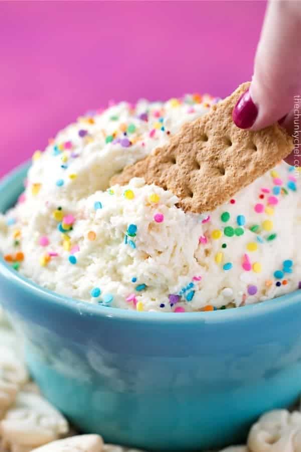 Four Ingredient Funfetti Cake Batter Dip