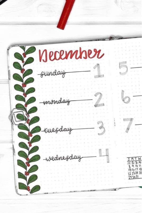 Vertical December Weekly Spread