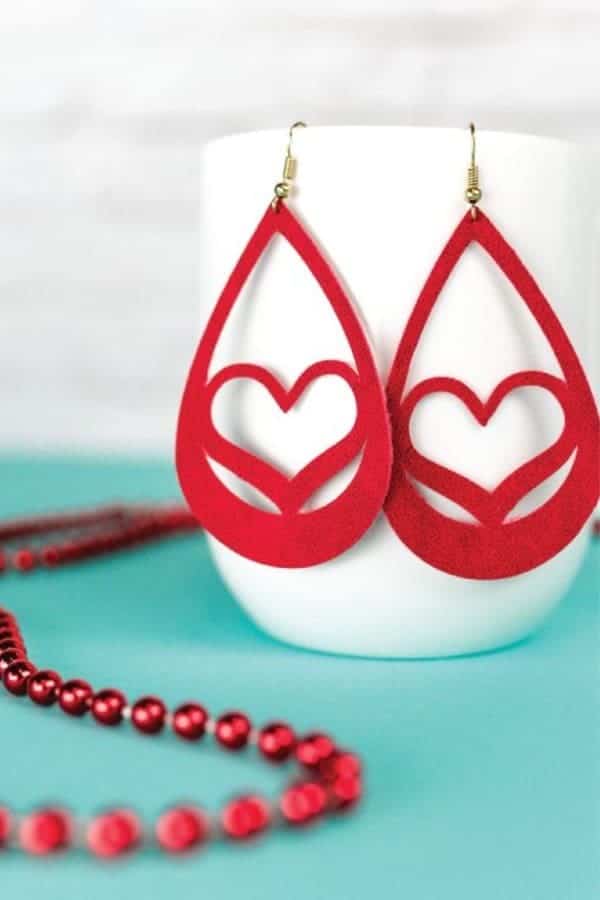 Valentine’s Day Suede Earrings DIY