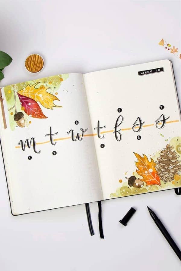 Fall Colored Weekly Spread