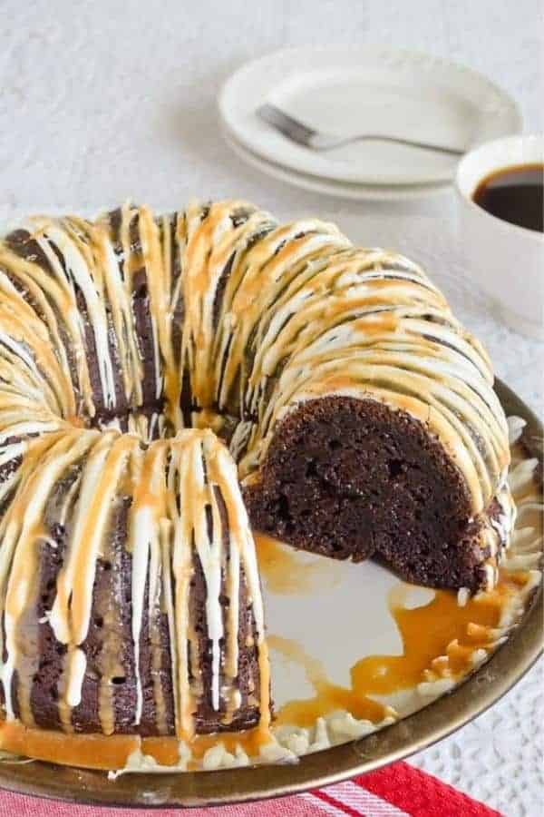 SALTED CARAMEL MOCHA BUNDT CAKE