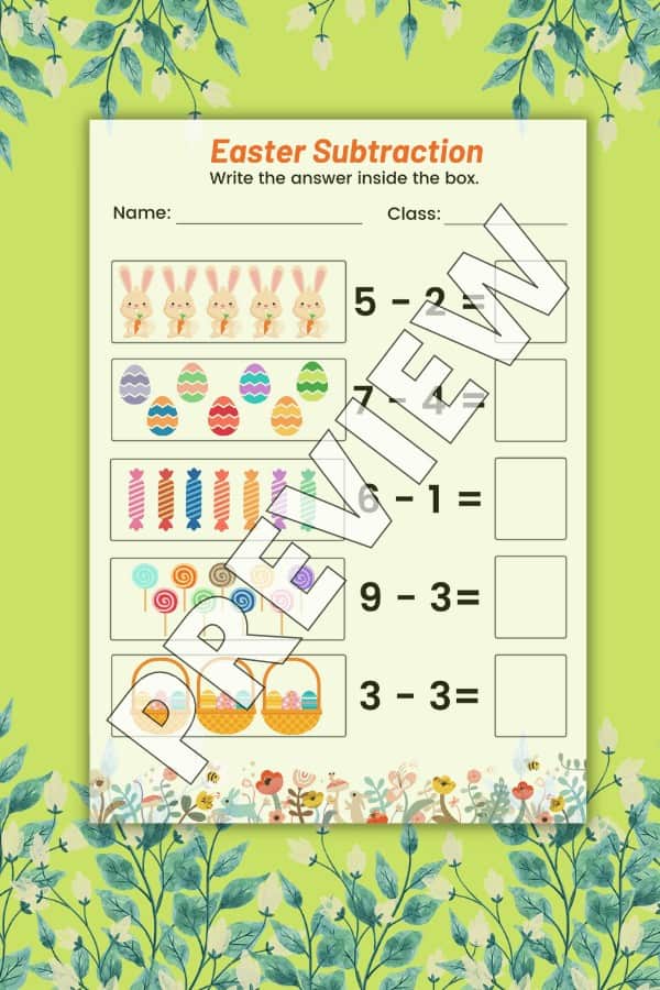 Easter Subtraction