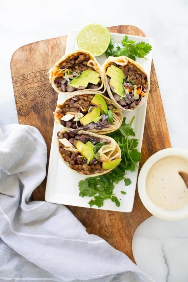 VEGAN BBQ LENTIL BURRITOS