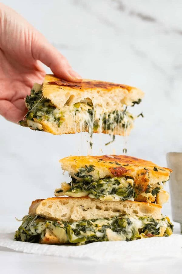 Spinach Artichoke Grilled Cheese