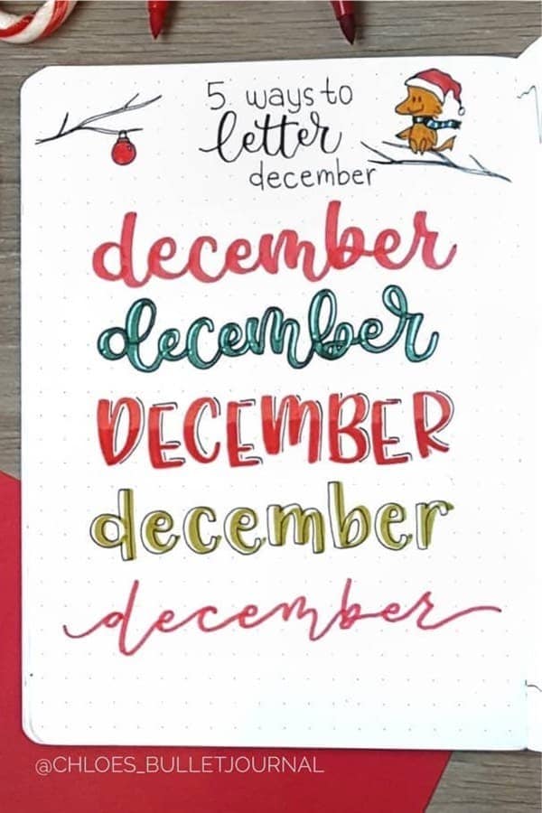 Simple Holiday Bujo Headers