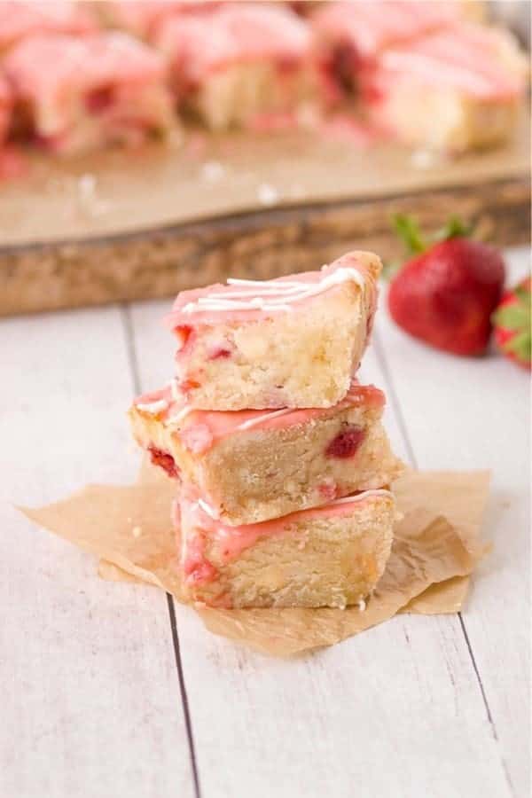 Strawberry Lemon Blondies