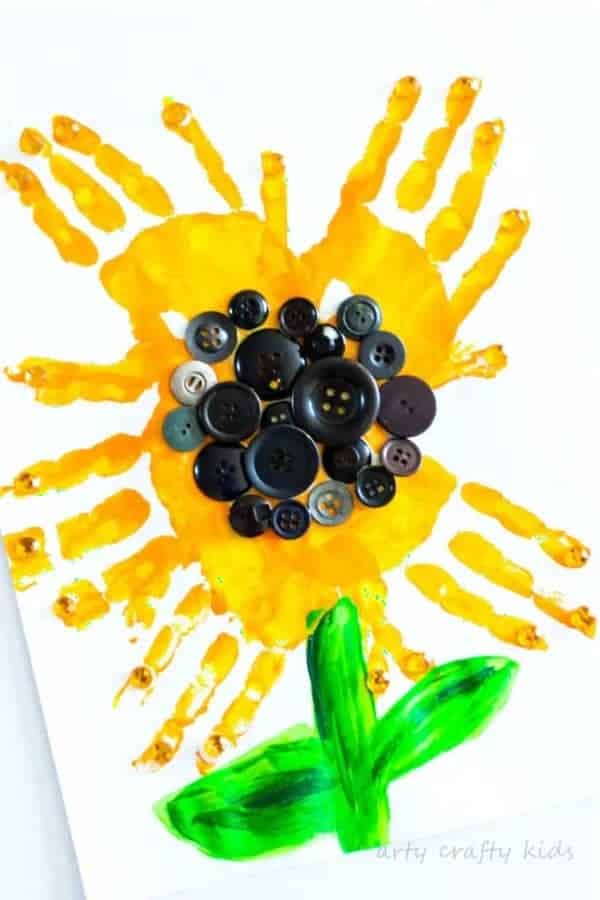 Handprint Sunflower Craft For Kids