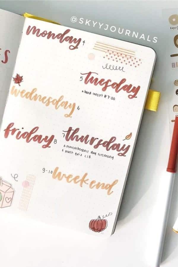 Maroon Weekly Spread