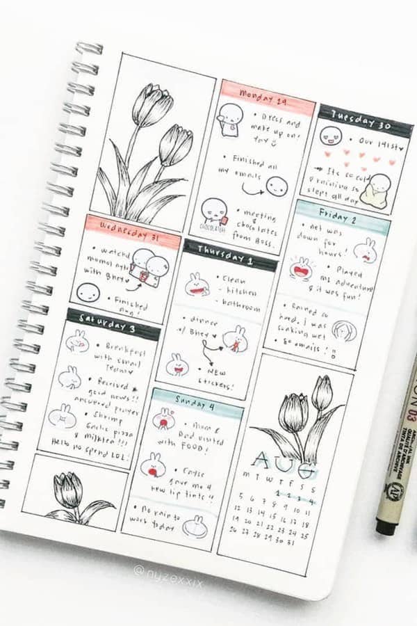 One Page Weekly Spread