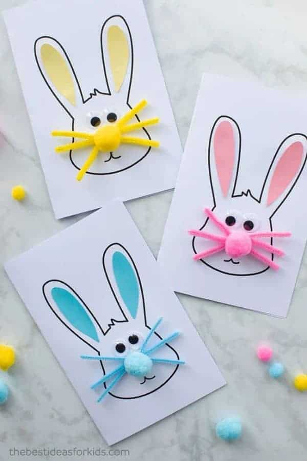 EASTER BUNNY FACE CARD