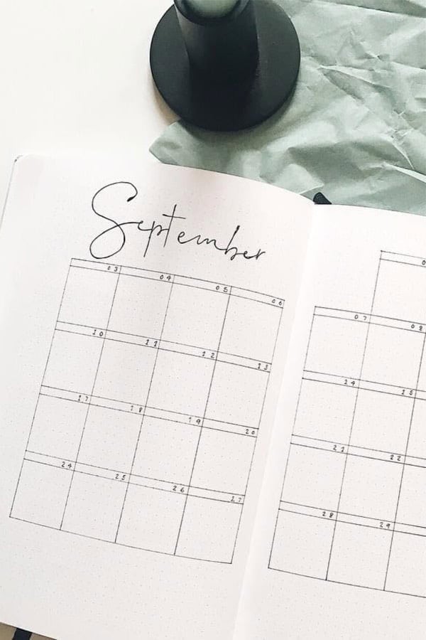 Simple September Monthly Spread