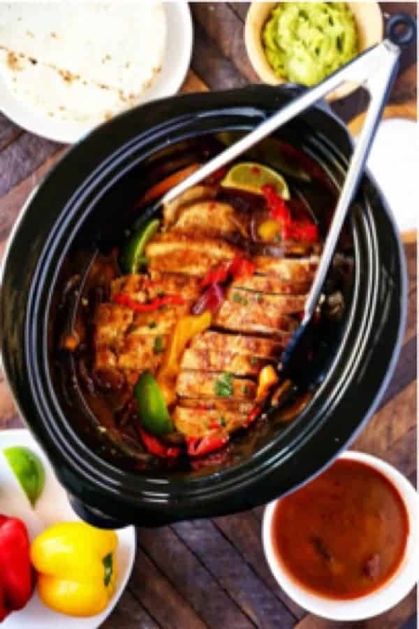 Summer Crock Pot Chicken Fajitas