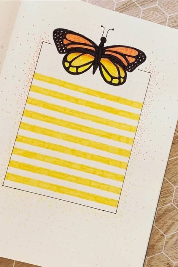 Yellow Butterfly Bujo Spread