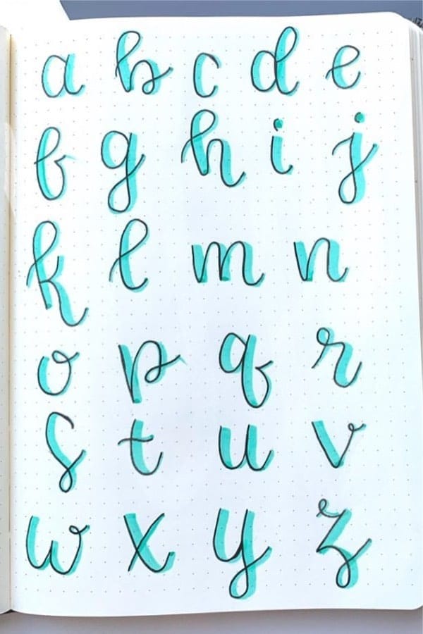 Teal Alphabet Lettering