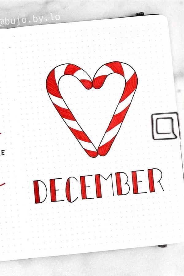 December Candy Cane Doodle Cover