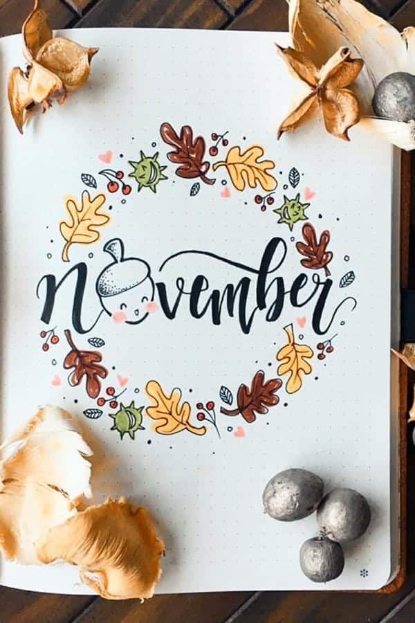 Acorn Themed November Cover