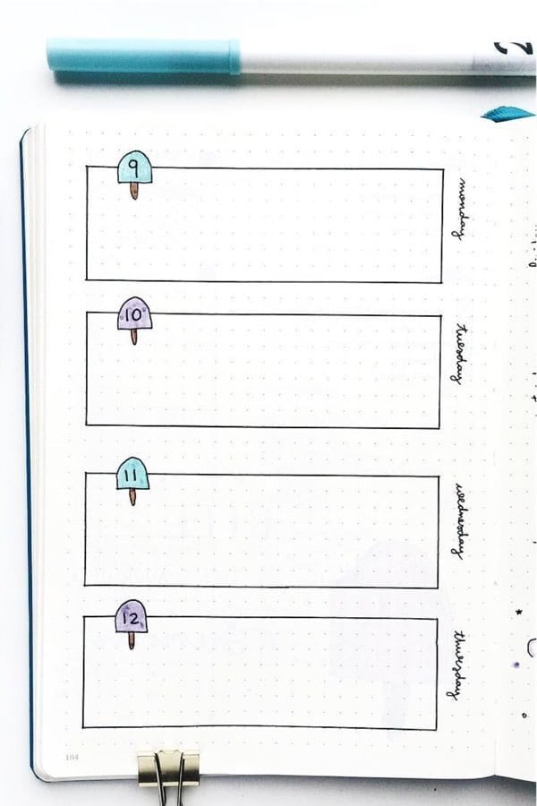 Simple Ice Cream Weekly Layout