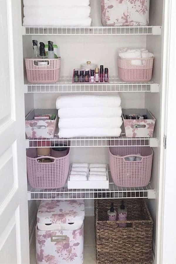 Pink Floral Linen Closet