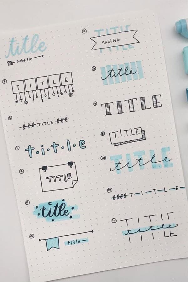 Title Inspiration For Bullet Journal