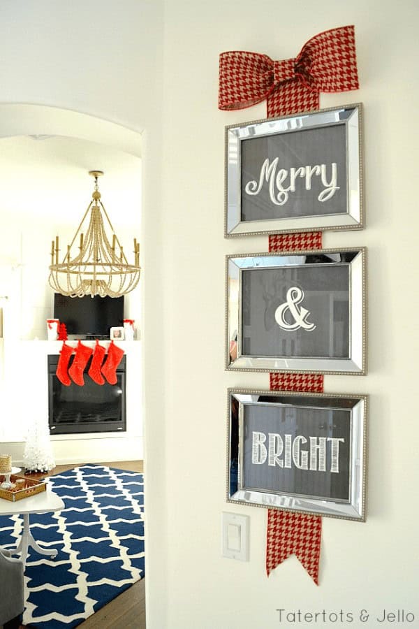 Framed Merry & Bright Sign