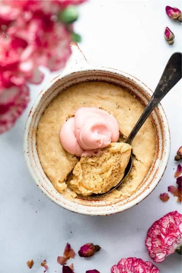 Microwave Strawberry Protein Mug Cake