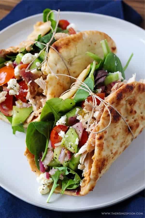 Chicken Hummus Naan Wraps