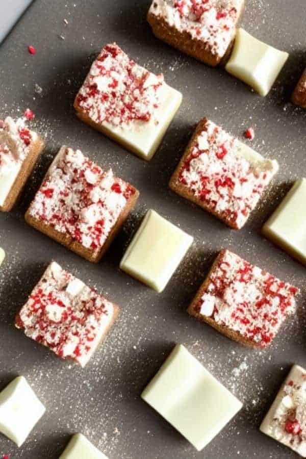 PEPPERMINT CRUNCH WHITE CHOCOLATE-COVERED GRAHAM CRACKERS