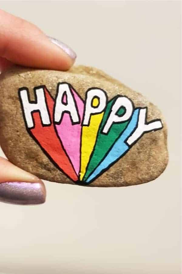 Colorful Painted Rock Design