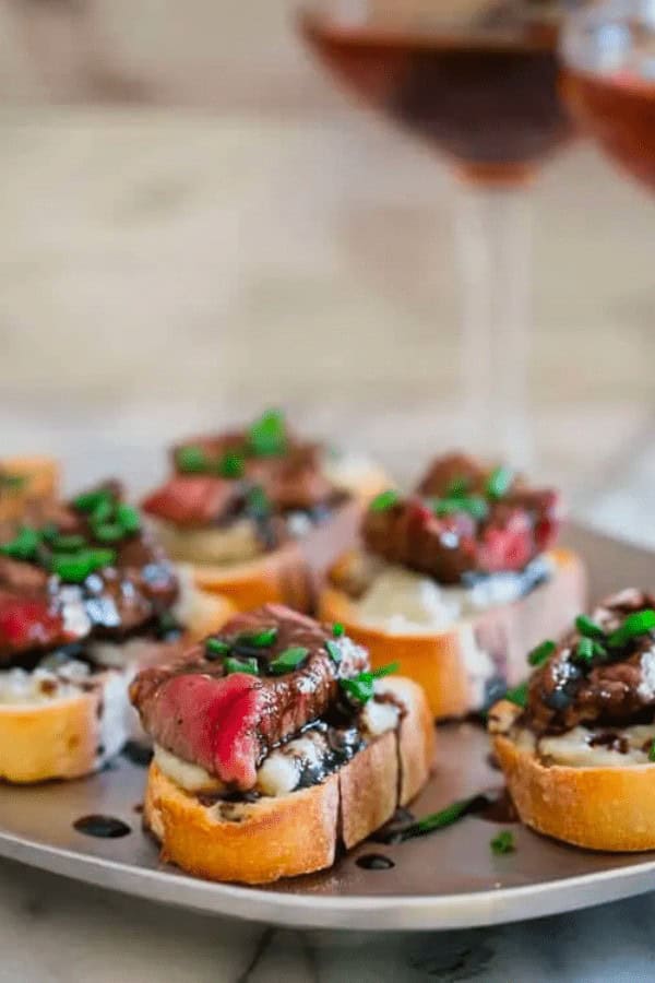 Blue Cheese Steak Crostini