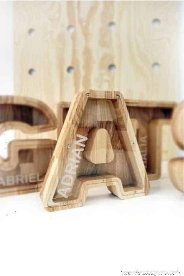 Wooden Letter Piggy Bank