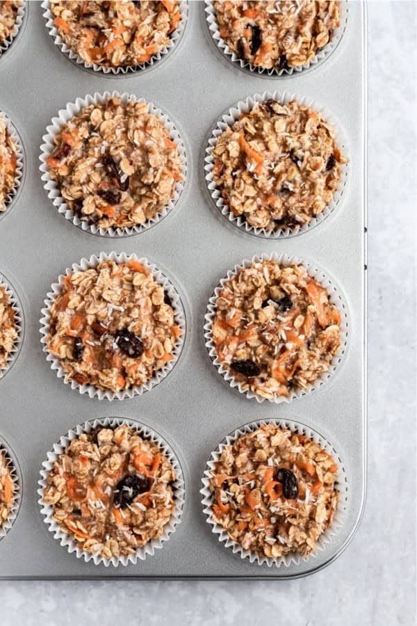 Carrot Cake Baked Oatmeal Cups