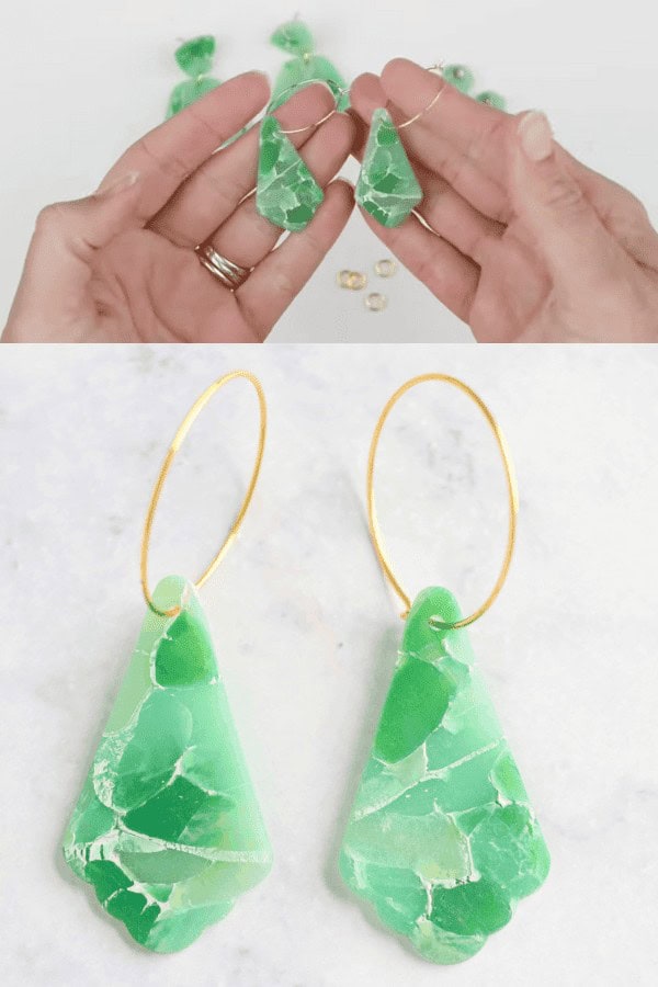 Green Jade Polymer Clay Earrings