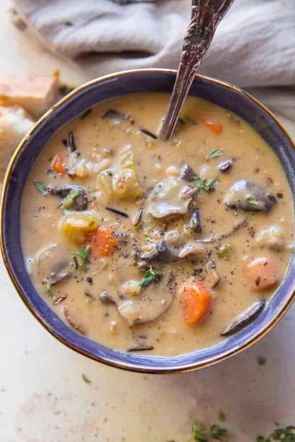 CREAMY WILD RICE AND MUSHROOM SOUP