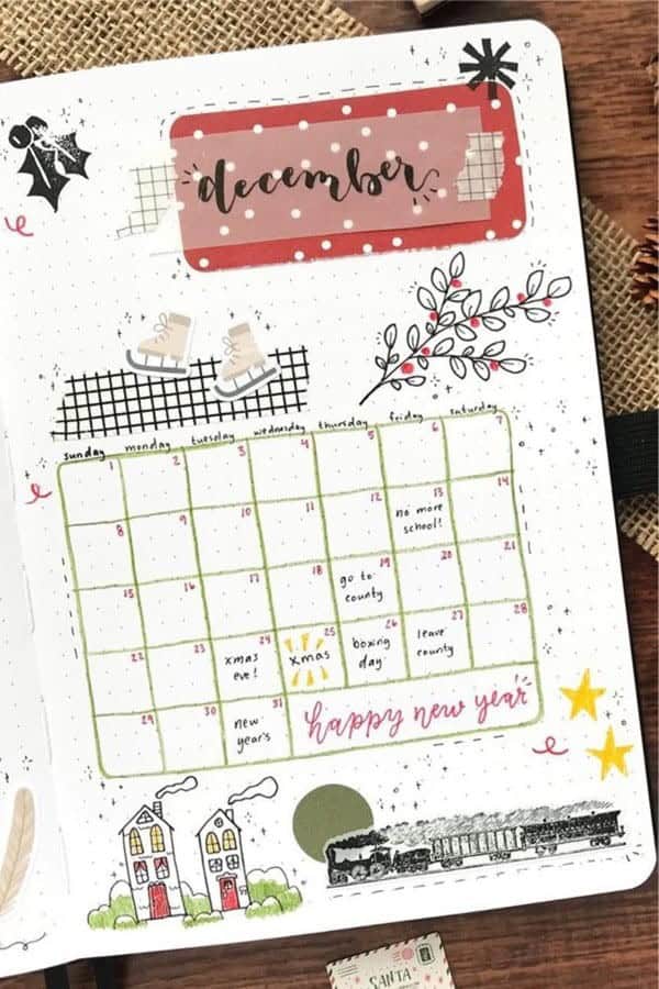 Winter Themed Monthly Layout