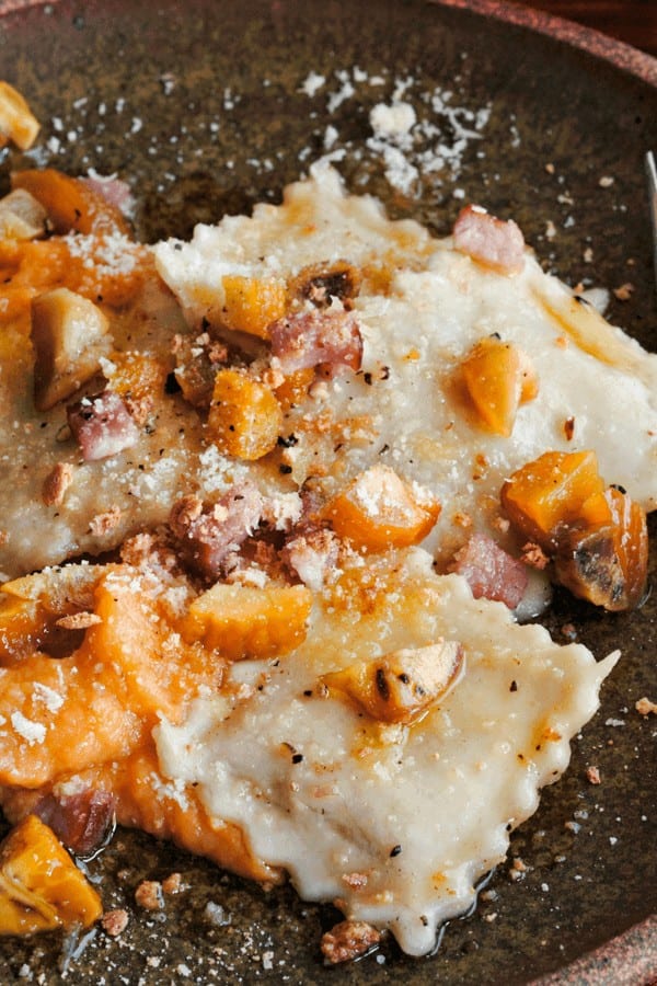 Chestnut Ravioli with Garnet Yams