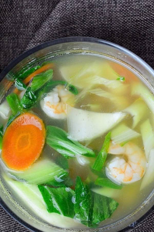 INSTANT POT SHRIMP AND BOK CHOY SOUP